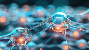 Futuristic Neural Network with Luminous Nodes in Digital Style photo