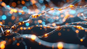 Abstract Neural Network with Glowing Nodes and Connections in Futuristic Digital Art photo