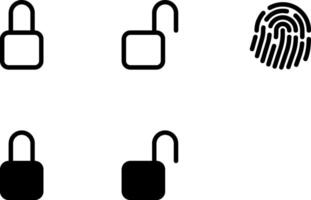 Lock Icon in trendy flat style isolated on white background. Lock and unlock set, , icons, open, closed. Editable Pack Biometric identification, Password, Fingerprint, undefined. vector