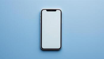Minimalist Smartphone on Light Blue Background photo