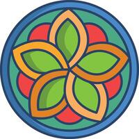 Mandala linear color illustration vector