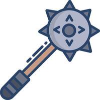Mace linear color illustration vector