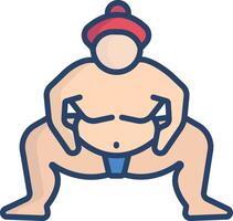 Sumo linear color illustration vector
