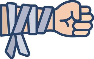 Muay Thai linear color illustration vector