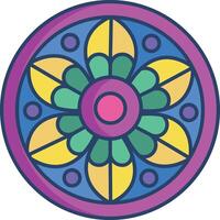 Mandala linear color illustration vector