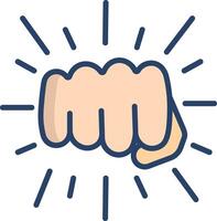 Fist linear color illustration vector