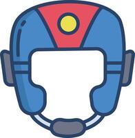 Boxing Helmet linear color illustration vector