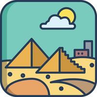 Pyramid linear color illustration vector