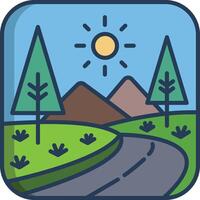 landscape linear color illustration vector