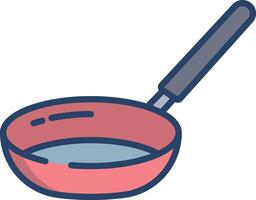 Frying pan linear color illustration vector
