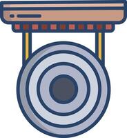 Gong linear color illustration vector