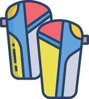 Shin Guards linear color illustration vector