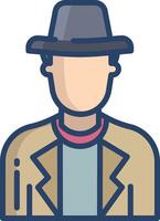 Sheriff linear color illustration vector