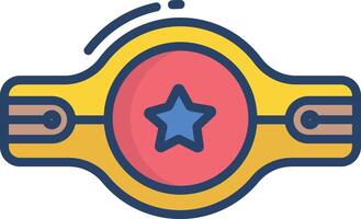 Champion Belt linear color illustration vector
