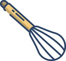 Whisk linear color illustration vector