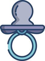 Pacifier linear color illustration vector