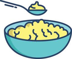 yogurt and cheese linear color illustration vector