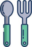 Cutlery linear color illustration vector