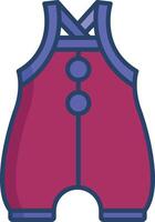 kids overalls dress linear color illustration vector