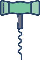 Cockscrew linear color illustration vector