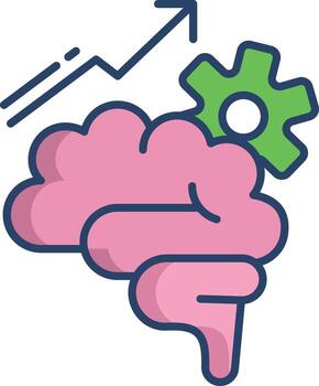 cerebro función lineal color ilustración vector