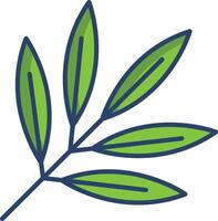 Sage Leaf linear color illustration vector