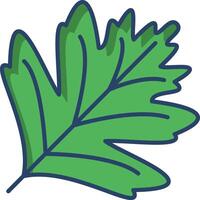Hawthorn Leaf linear color illustration vector