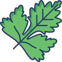 Leaf linear color illustration vector