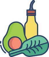 Vegan Keto linear color illustration vector