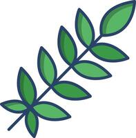 Rowan Leaf linear color illustration vector