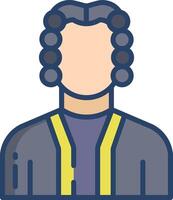 Judge Hammer linear color illustration vector