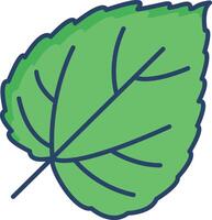 Mulberry Leaf linear color illustration vector