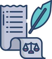 Law Documents linear color illustration vector