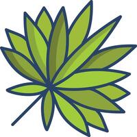 Leaf linear color illustration vector
