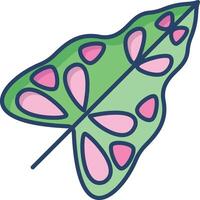 Caladium Leaf linear color illustration vector