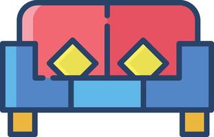 Sofa linear color illustration vector