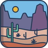Desert linear color illustration vector