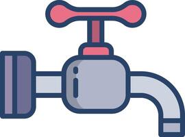 Water Tap linear color illustration vector