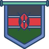 Kenya linear color illustration vector
