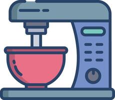 cake blender linear color illustration vector