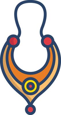 Necklace linear color illustration