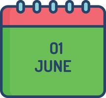 Calendar linear color illustration vector