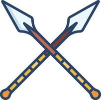 Spears linear color illustration vector