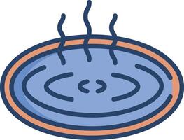Onsen linear color illustration vector