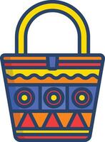 Bag linear color illustration vector