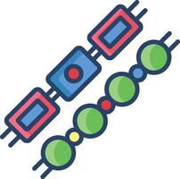Beads linear color illustration vector