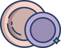 Plates linear color illustration vector