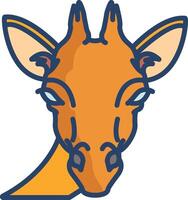 Giraffe linear color illustration vector