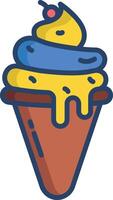 Gelato linear color illustration vector