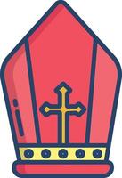 Pope linear color illustration vector